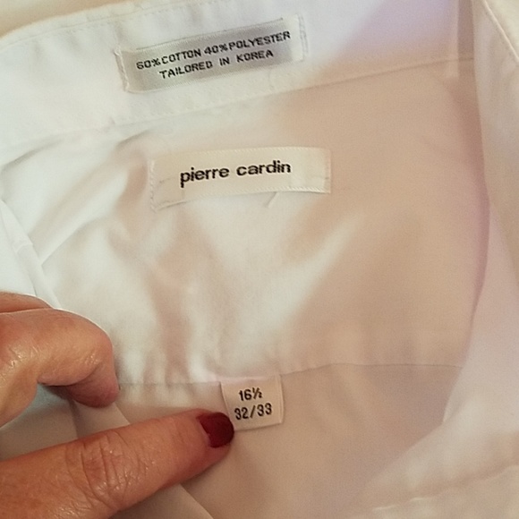5/$15 Men's White Pierre Cardin shirt - Picture 4 of 10